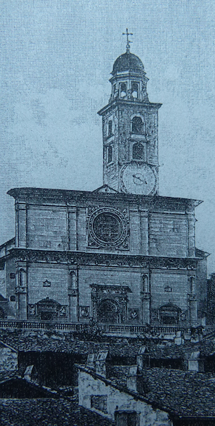 Luganeser Fassaden  - Angebot für Gruppen, Cattedrale San Lorenzo. Holzschnitt von Johannes Weber, 1887.