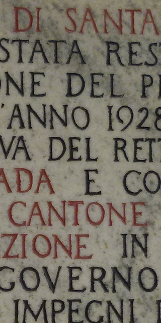 6500 Ravecchia, Sta. Maria delle Grazie. Restaurierung 1928, seither unter Bundesschutz.