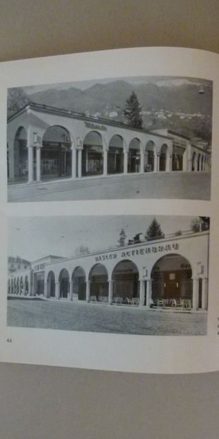 Locarno 4, Muralto, Via della Stazione 1. Basler Actienbräu / Eingang Park des Grande Abergo Locarno, um 1935.