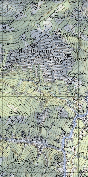 Zu den Böcch in Mergossia, Mergoscia 1960
(swisstopo Zeitreise)